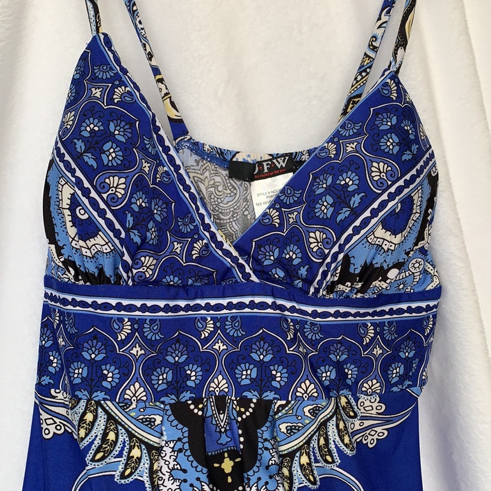 Just For Wraps Blue patterned Maxidress